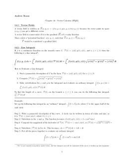 Andrew Rosen 14.1 - Vector Fields 14.2