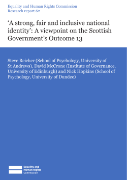 A strong, fair and inclusive national identity