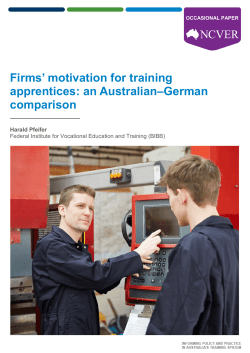 Firms` motivation for training apprentices: an Australian