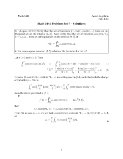 Problem Set 7 Solutions