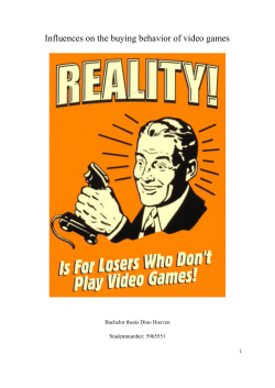 Influences on the buying behavior of video games - UvA-DARE