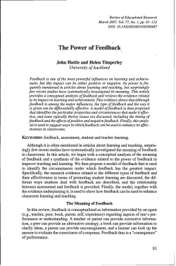 The Power of Feedback