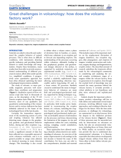 Great challenges in volcanology: how does the volcano factory work?