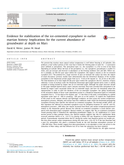 Evidence for stabilization of the ice