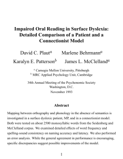 Impaired Oral Reading in Surface Dyslexia