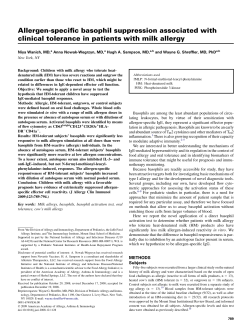 Allergen-specific basophil suppression associated with clinical