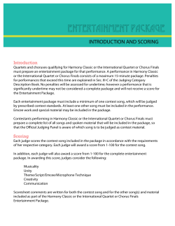 entertainment package - Sweet Adelines International