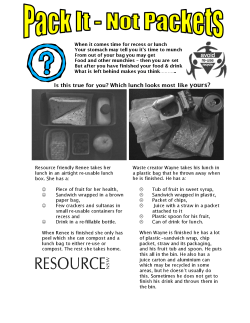 Is this true for you? Which lunch looks most like yours?