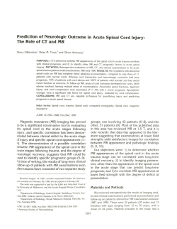 Prediction of Neurologic Outcome in Acute Spinal Cord Injury: The