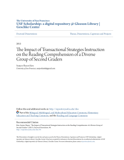 The Impact of Transactional Strategies Instruction on the Reading