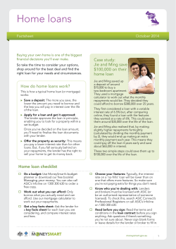 Credit Factsheet - Home loans