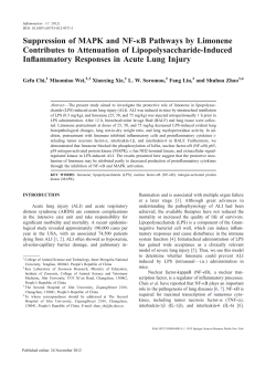 Suppression of MAPK and NF-&kappa;B Pathways by
