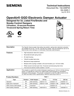OpenAir&reg; GGD Electronic Damper Actuator