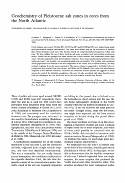 Geochemistry of Pleistocene ash zones in cores from the North Atlantic