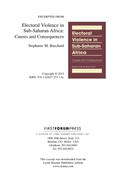 Electoral Violence in Sub-Saharan Africa