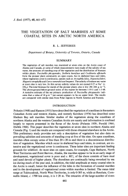 The Vegetation of Salt Marshes at Some Coastal Sites in Arctic