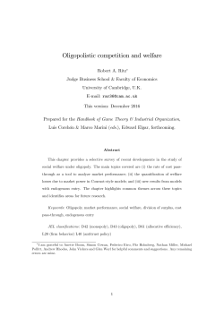 Oligopolistic competition and welfare