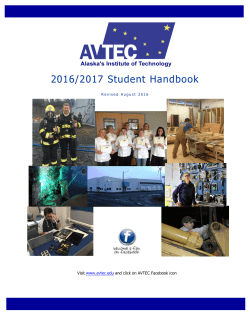 AVTEC Student Handbook - AVTEC Alaska`s Institute of Technology
