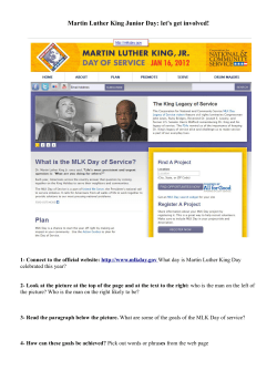 Martin Luther King Junior Day: let`s get involved!