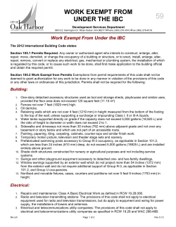 IBC Exempt - City of Oak Harbor