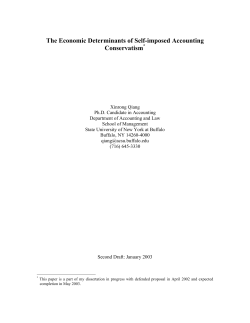 The Economic Determinants of Self-imposed