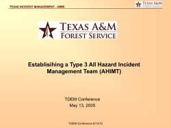 Establisihing a Type 3 All Hazard Incident