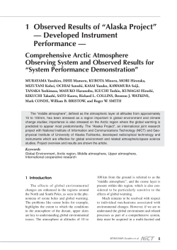 1 Observed Results of &ldquo;Alaska Project&rdquo; &mdash; Developed Instrument