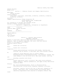 Material Safety Data Sheet Sodium chlorate MSDS# 01472 Section 1