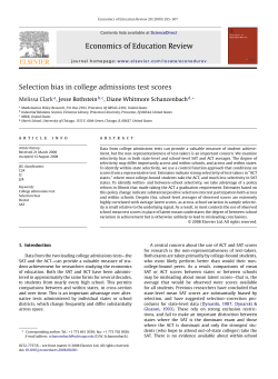 Economics of Education Review Selection bias in college
