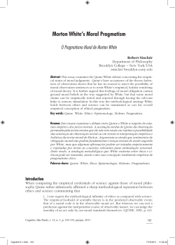 Morton White`s Moral Pragmatism