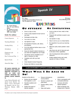 Spanish 4 Syllabus Fall 2016
