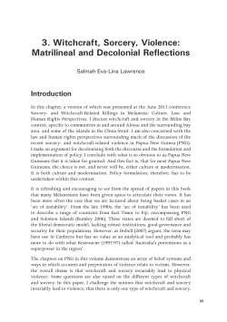 3. Witchcraft, Sorcery, Violence: Matrilineal and - ANU Press