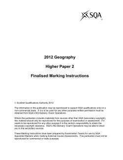 2012 Geography Higher Paper 2 Finalised Marking Instructions