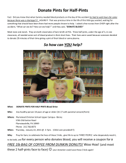 Donate Pints for Half-Pints - Plumstead Christian School