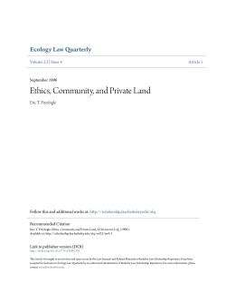 Ethics, Community, and Private Land