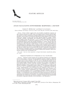 feature articles avian facultative hypothermic responses: a review