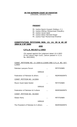 judgment - Supreme Court of Pakistan