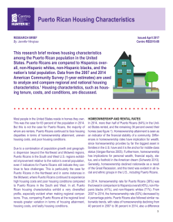 Puerto Rican Housing Characteristics