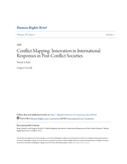 Innovation in International Responses in Post