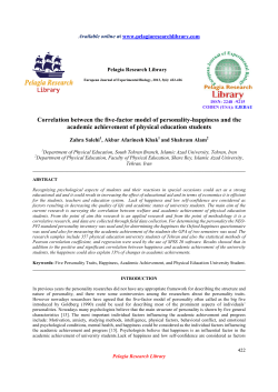 Correlation between the five-factor model of personality