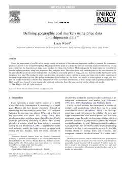 Defining geographic coal markets using price