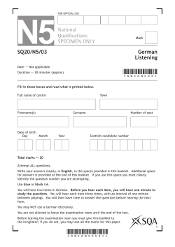 German: Listening Specimen Question Paper National 5