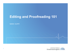 Editing and Proofreading