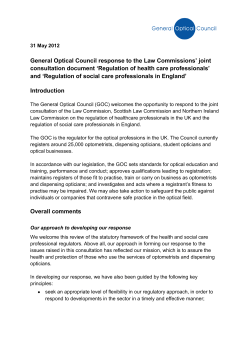 GOC response to Law Commissions consultation on the future of UK