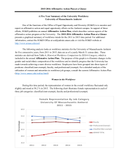 2015-2016 Affirmative Action Plan at a Glance