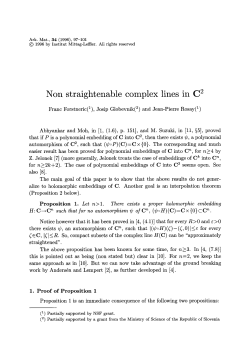 Non straightenable complex lines in C Superscript>2 Superscript>