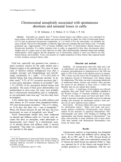 Chromosomal Aneuploidy Associated with