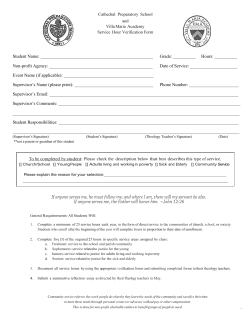 Student Name: Grade: ______ Hours: ______ Non