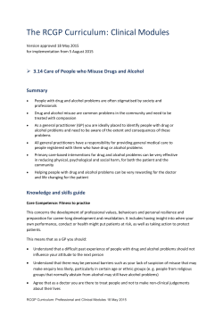 Care of people who misuse drugs and alcohol