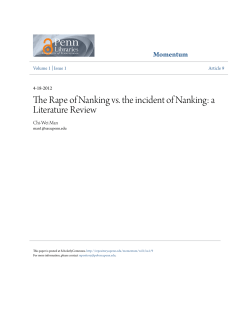 The Rape of Nanking vs. the incident of Nanking: a Literature Review